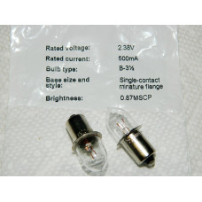 Bulbs Filament type - 2.38 Volts