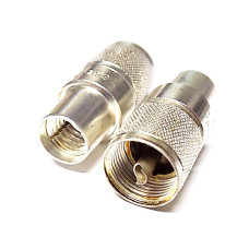 Connectors PL-259 Silver - Brown Bakelite Insulator / LMR400 - RG8 type 